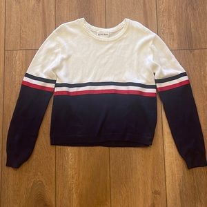 Red, white and blue sweater